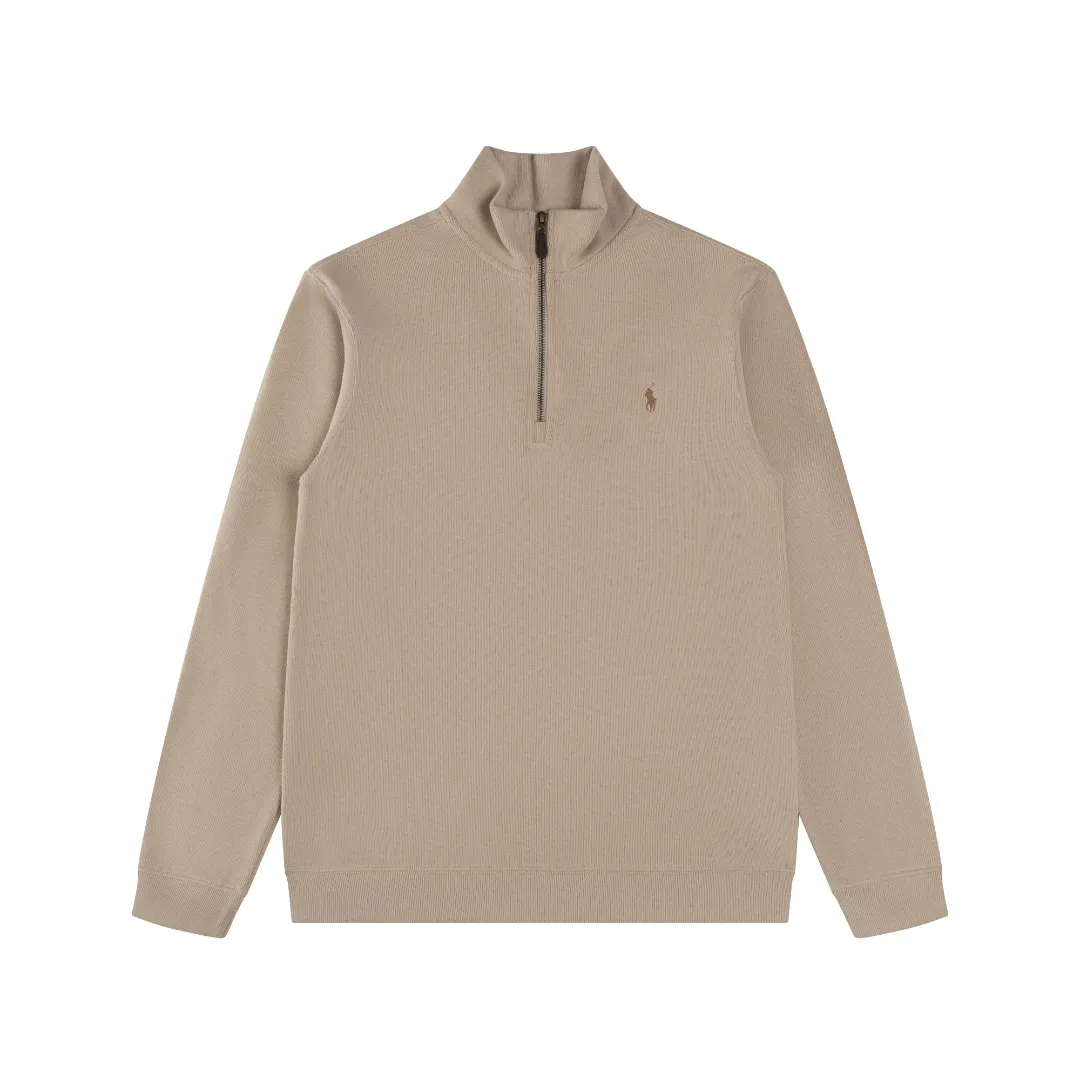 P230 #R97 Ralph lauren twelve-color embroidered pony logo half-zip high-neck long-sleeved knitted sweatshirt. The same style for men and women. New autumn sweatshirts for couples are here! This kind of sweatshirt is really popular this year, even more popular than the hooded sweatshirt. Open the zipper and it can be used as a large lapel, which makes it more fashionable. The color of the classic design of the little war horse on the chest is matched with the embroidery. The simple zipper design echoes the brand logo, so you don’t need to match too much. The sweater version is loose enough! The fabric is custom-woven and dyed 100 cotton. 320g high gram weight 100% cotton knitted cotton with a certain thickness. The fabric is soft and comfortable, and the three-dimensional fabric is full of texture. The stitching is three needles and five threads, which is beautiful and strong. The pattern is also good. Although it is loose, it does not look bulky! - It is not a popular color scheme on the street. The color is pure and highly recommended. The upper body has a particularly high rate of turning heads. Loose style. Big drop shoulder OS style. Same style for men and women. Couple wear. Versatile and practical! Color: Gray, navy, khaki, green label, oatmeal brown label, apricot, black, army green, burgundy, pink, dark gray, light blue, white. Size: S M L XL Length: 70/72/74/76 Bust: 53.5/55.5/57.5/58.5 Shoulder width: 44/45/46/47 Sleeve length: 61/62/63/64